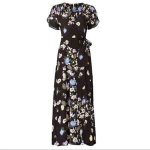 Free People Black Floral 'Jess Wrap Dress' Size XS
